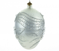 Weihnachtskugel -Ei 13 cm Kristallblume 3